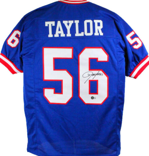 Lawrence Taylor Autographed White Pro Style Jersey w/HOF- Beckett