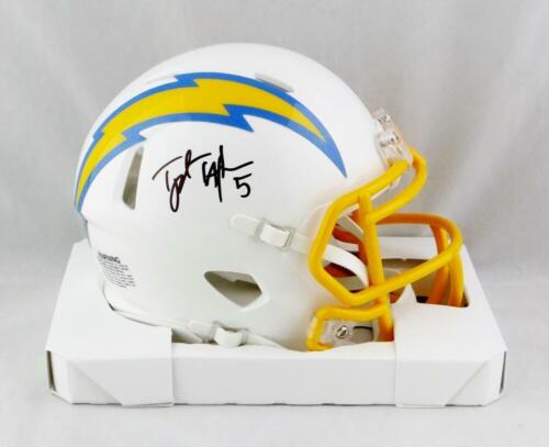 LADAINIAN TOMLINSON SIGNED SAN DIEGO CHARGERS FULL SIZE SPEED HELMET JSA  HOF 17