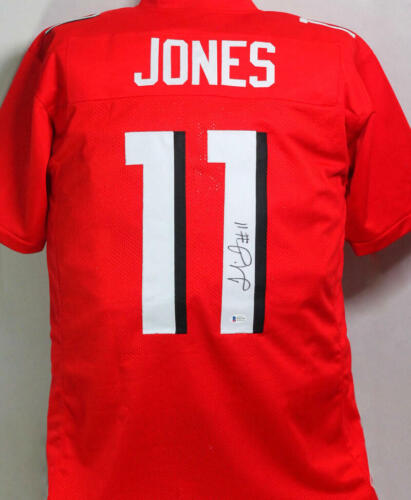 Julio Jones Autographed Photograph - 16x20 In Red Jersey