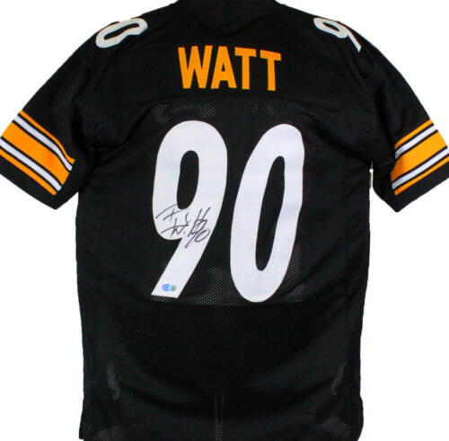 TJ Watt Autographed Black Nike Game Jersey- Beckett W Hologram *Black