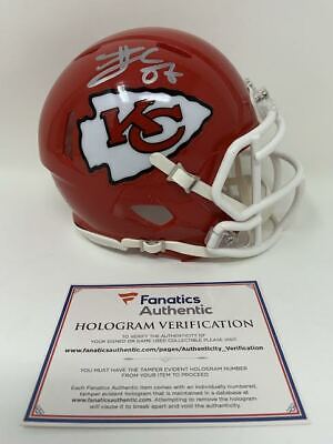 Travis Kelce Autographed Kansas City Chiefs Flat White Mini Football Helmet  - BAS