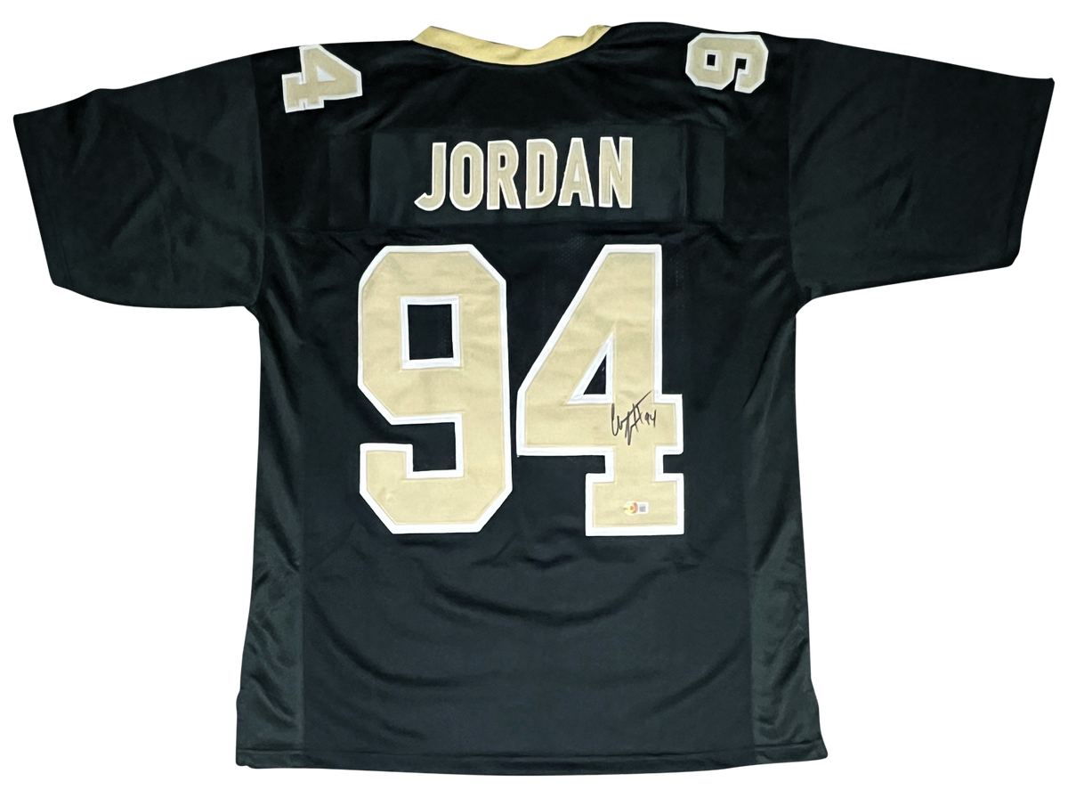 CAM JORDAN SIGNED AUTOGRAPHED NEW ORLEANS SAINTS #94 BLACK JERSEY BECK ...