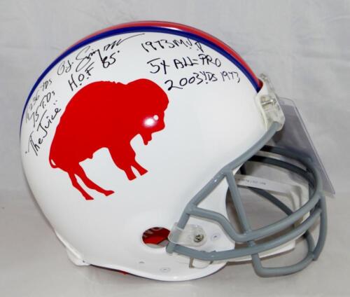 Marv Levy Buffalo Bills Logo Autographed Football (JSA) HOF Inscription